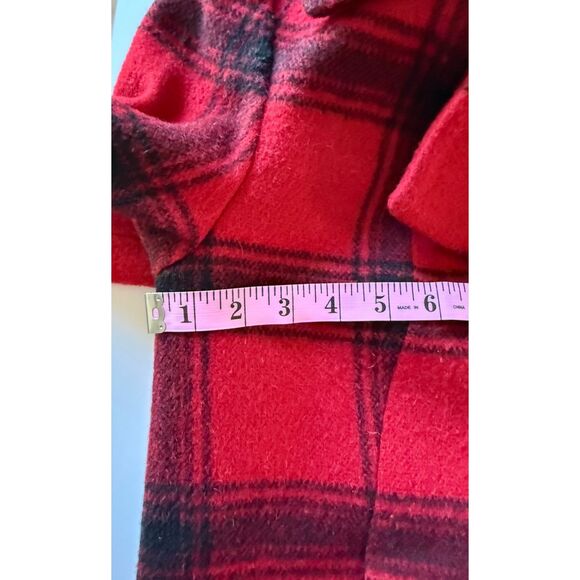 Talbots Red Black Plaid Blazer Jacket Wool Blend Double Breasted Buttons Sz 14 - Picture 6 of 10